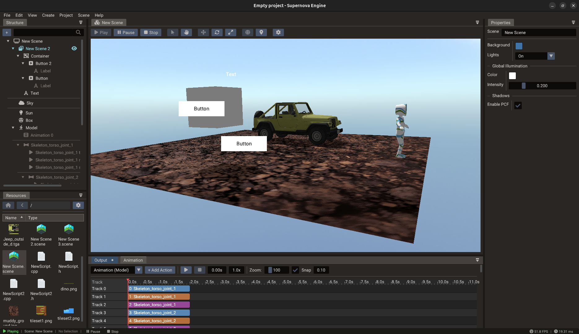 3D game running with UI overlay